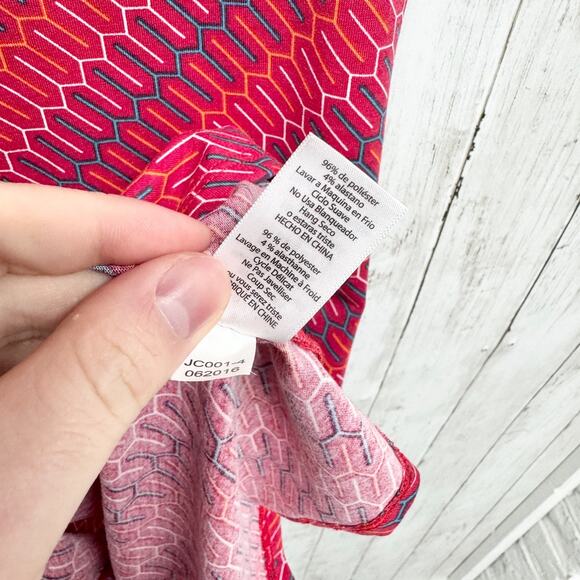 New Lularoe Dress Women Size Small Julia Geometric Print Round Neck Short Sleeve - Picture 7 of 8